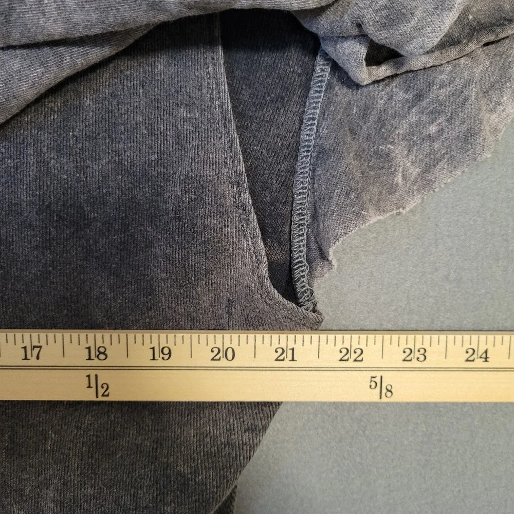 Free‎ People Gray Acid Wash Linen Blend V-Neck Ruffle Top Small
